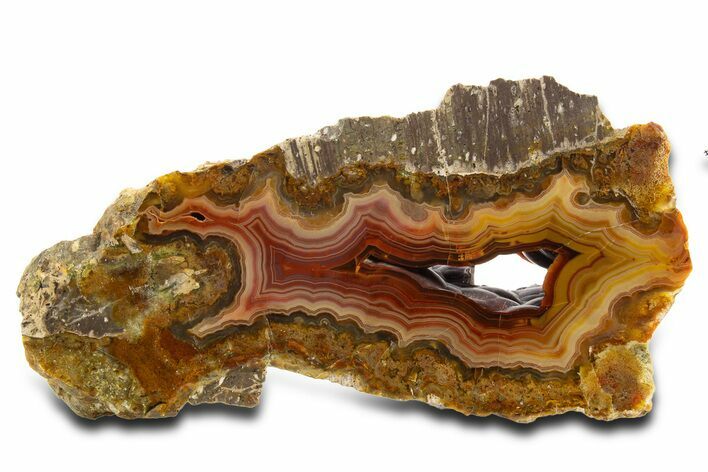 Polished Banded Fortification Agate Section - Turkey #336243